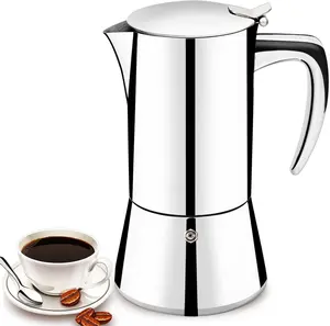 Stovetop Espresso Maker, Stainless Steel Moka Pot, Italian Style Coffee Maker, Espresso Pot For 6 Cups, 300ml ()