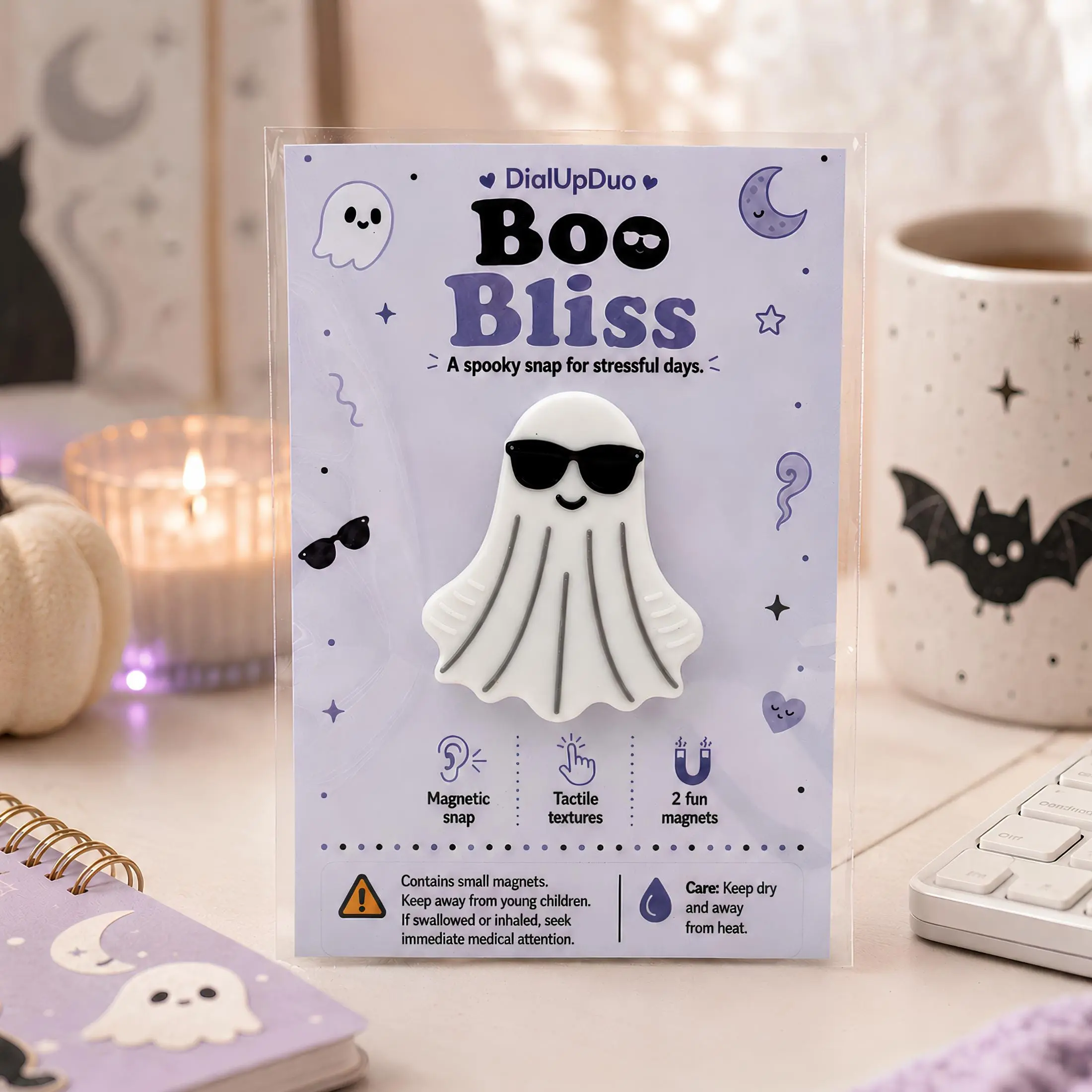 Boo Bliss Ghost Magnetic Fidget | Spooky Halloween Desk Gift