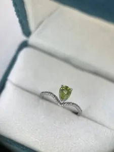 LoveYuki Olivine Green Ring for Women, Adjustable Sizes 5-10, Gift for Her