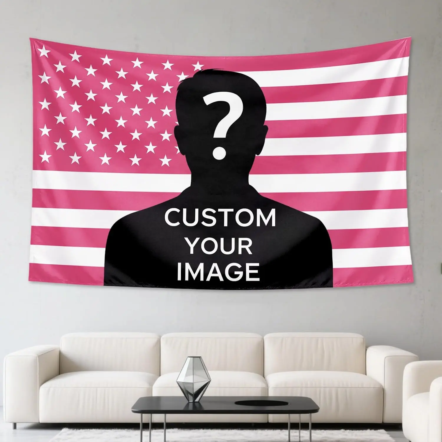 Nxwdwqa Custom Pink America Flag 3X5 Ft Personalized Flags Design Your Image Funny Tapestry Poster For Decorate Clubs Concerts Bars University Dormitories Living Rooms Bedrooms