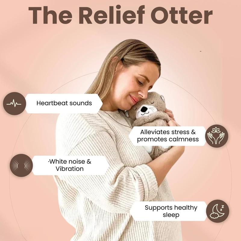 Snuggies Soothe 'n Snuggle Breathing Otter - Anxiety Relief Solution Plushie with Realistic Breathing & Vibration Modes for Comfortable Sleep - Soothing Stuffed Doll with Moving Chest & Heartbeat Sounds - #1 Rated Anxiety Relief Solution