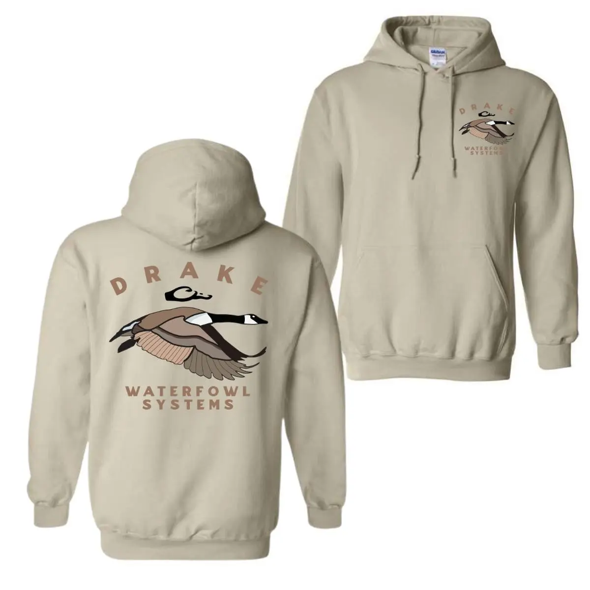 Men's Mallard Duck Graphic Hoodie - Menswear Tops, 2-Sided Hunting Print, Longsleeves Stretch Spandex Cotton Blend Pullover, Classic Fit for Outdoor Sport