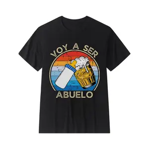 [100% Cotton] 100% CottonMen's Vintage "Voy A Ser Abuelo" (I'm Going to Be Grandpa) Pregnancy Announcement T-Shirt - Heavyweight  Grandparenthood Gift, Loose Fit Round Neck TeeSpanish