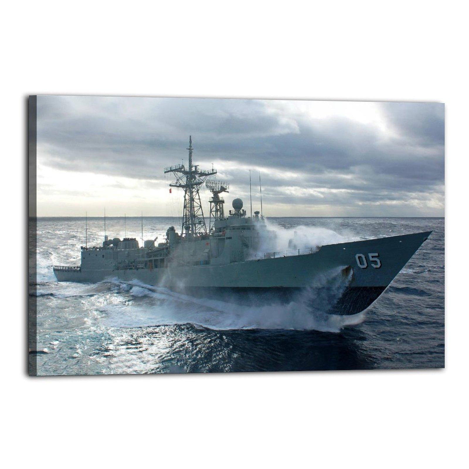 Military Battleship Poster HMAS Melbourne Launching Poster Decorative Painting Canvas Wall Art Picture Print Modern Family Bedroom Decor