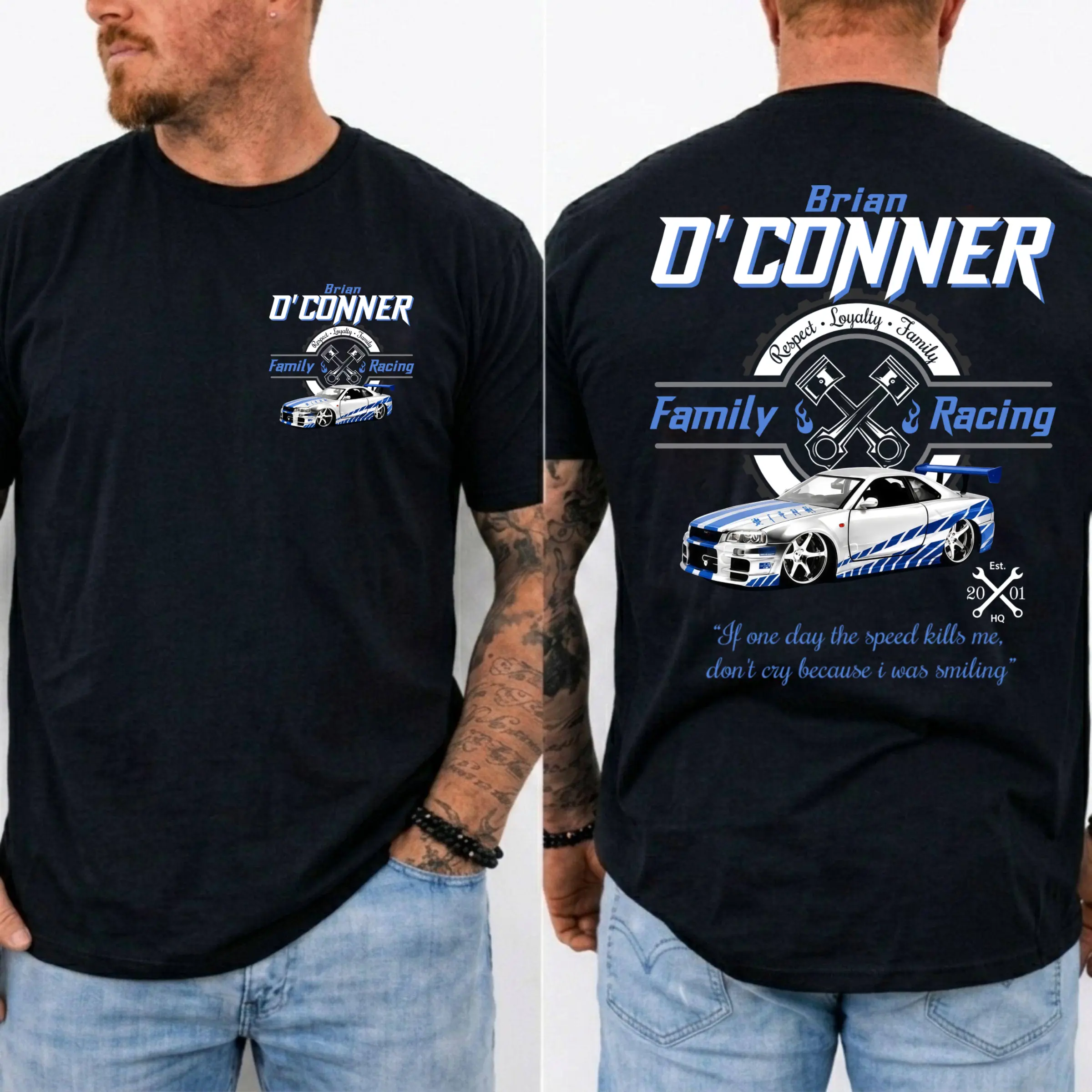 Brian O'Conner Family Racing T-Shirt, Fast and Furious Movie Tee, Paul Walker Tribute Graphic Shirt, Gift For Fans, Made In USA