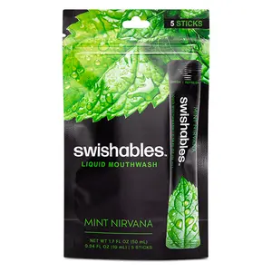Swishables Liquid Mouthwash - Mint 5 Pack (5 Count/25 Sticks)