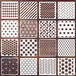 Geometric Stencils for Crafts  Texture Stencils Layering Stencil for Painting on  Wall Scrapbooking Furniture Fabrics