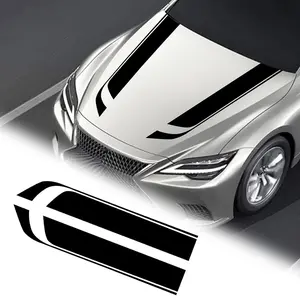 2pcs Racing Stripe Car Hood Decal Vinyl Waterproof Sticker Suitable For Car Hood Nose Cap Scratch Sticker