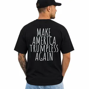 Make America Trumpless Again Funny Anti Trump 2024 T-Shirt, Short Sleeve Printed Graphic Shirt, Daily Casual Cotton Menswear
