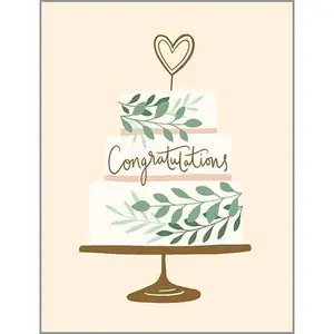 Wedding Greeting Card - Heart a Top Cake
