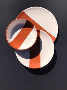 Casa Cubista Dipped Terracotta & White Plates and Bowls