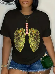 100% Cotton Funny Weed Lung Marijuana Bud T-Shirt - THC Lung TShirt T-Shirt