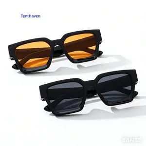 2PCS Plastic Stylish Rectangular Sunglasses – Women/Men Accessories for Daily Life, Concert Nights & Casual Outings