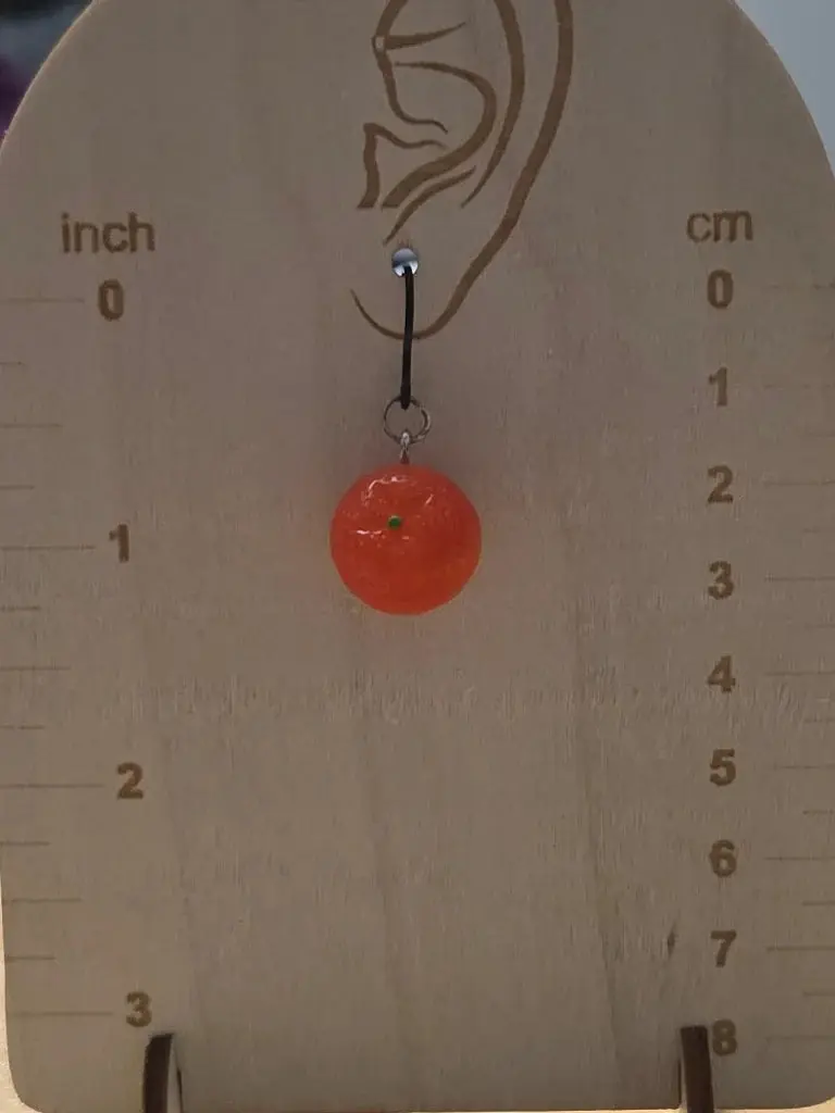 Cuties Oranges Plastic Dangly Earrings