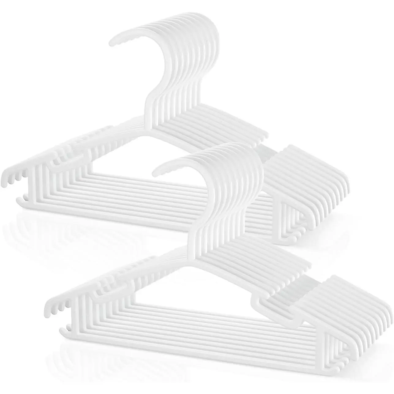 Kids Plastic Hangers, Baby Clothes Hangers for Closet 20 Packs Non-Slip Toddler Hanger for Infant Child Clothing Pants Coats Skirts (White)