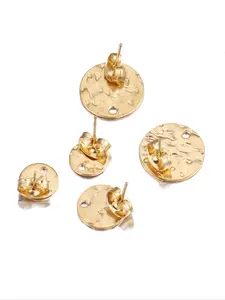 10pcs Stainless Steel Embossed Round Stud Earrings DIY Jewelry Accessories, Unisex Fashion Ear Piercings, Perfect Gift Idea, Ear Studs, High Quality Earrings