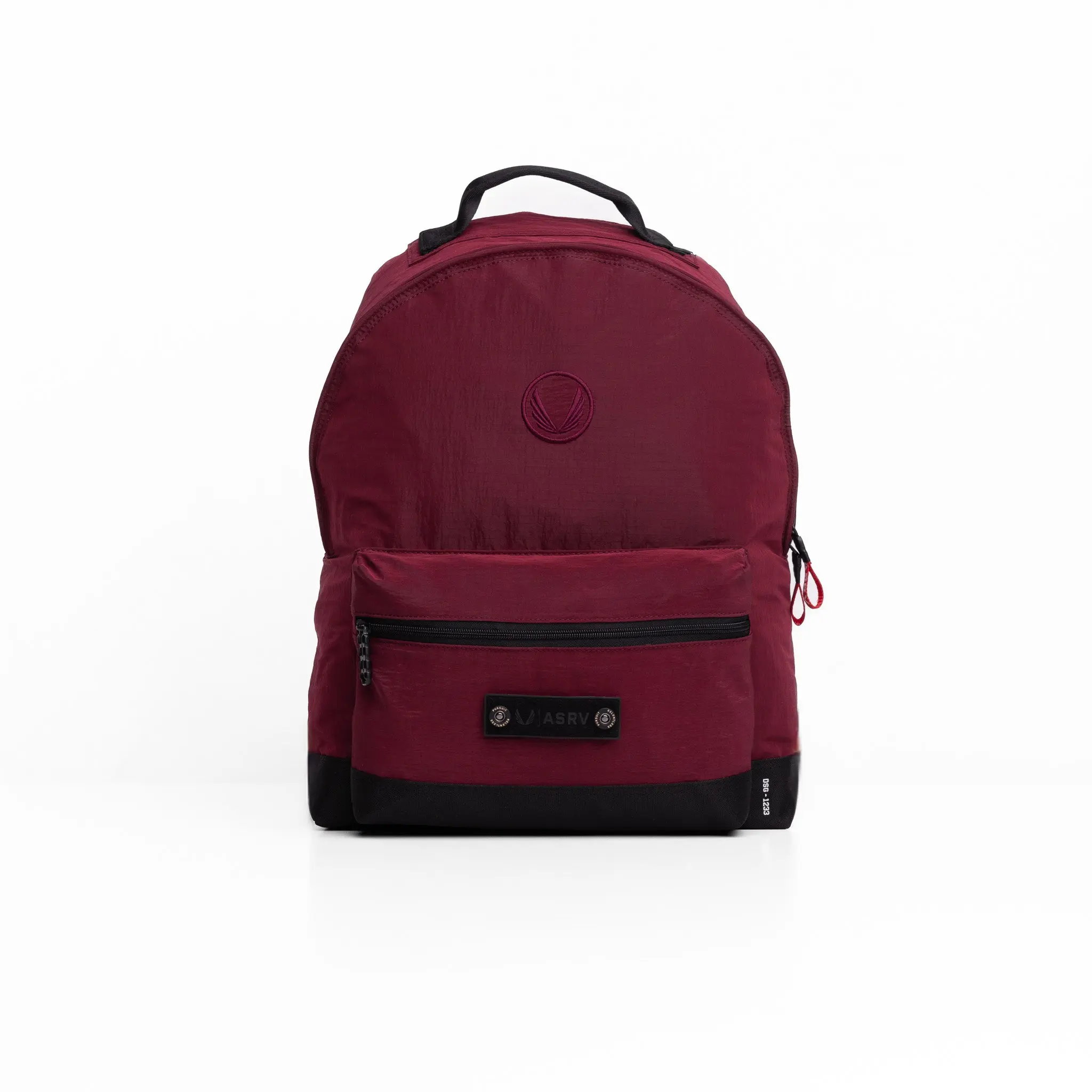 Unisex 18L Crimson Ripstop Waterproof Backpack - High-Capacity Everyday Carry Bag with Cordura® Reinforced Abrasion-Resistant Bottom, Sewn-In Webbing Handle, Front Zip Pocket, Wings Patch, Casual Scratchproof Design