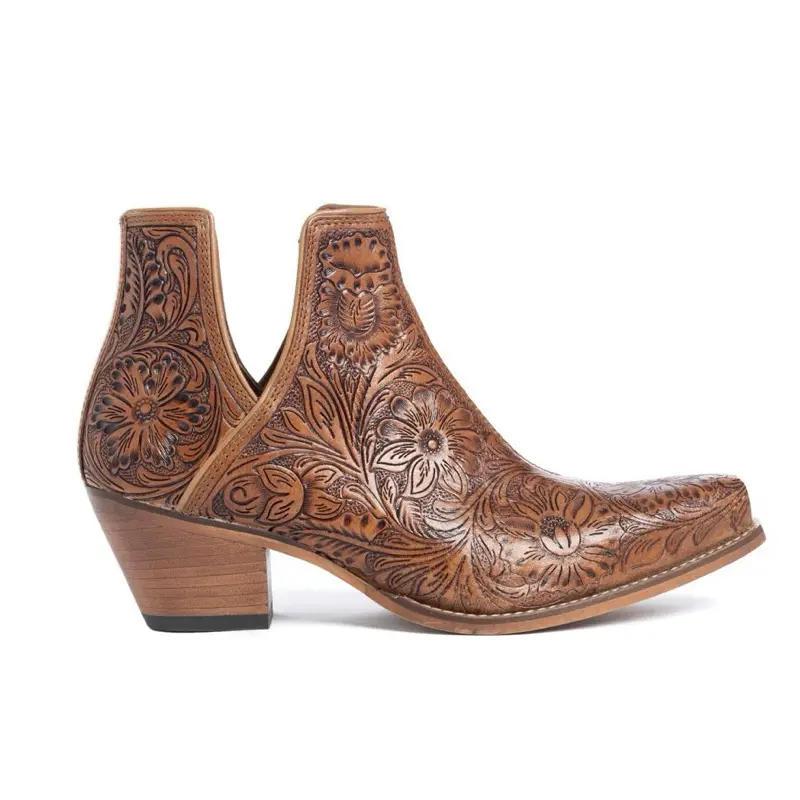 Dakota Charm Booties In Caramel