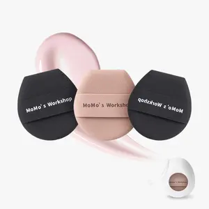 Momo's Workshop Puff Cushionaires-Swipe Puff、 Large puff for air cushion foundation、Ultra-soft、Odourless, 3pcs & Storage Case