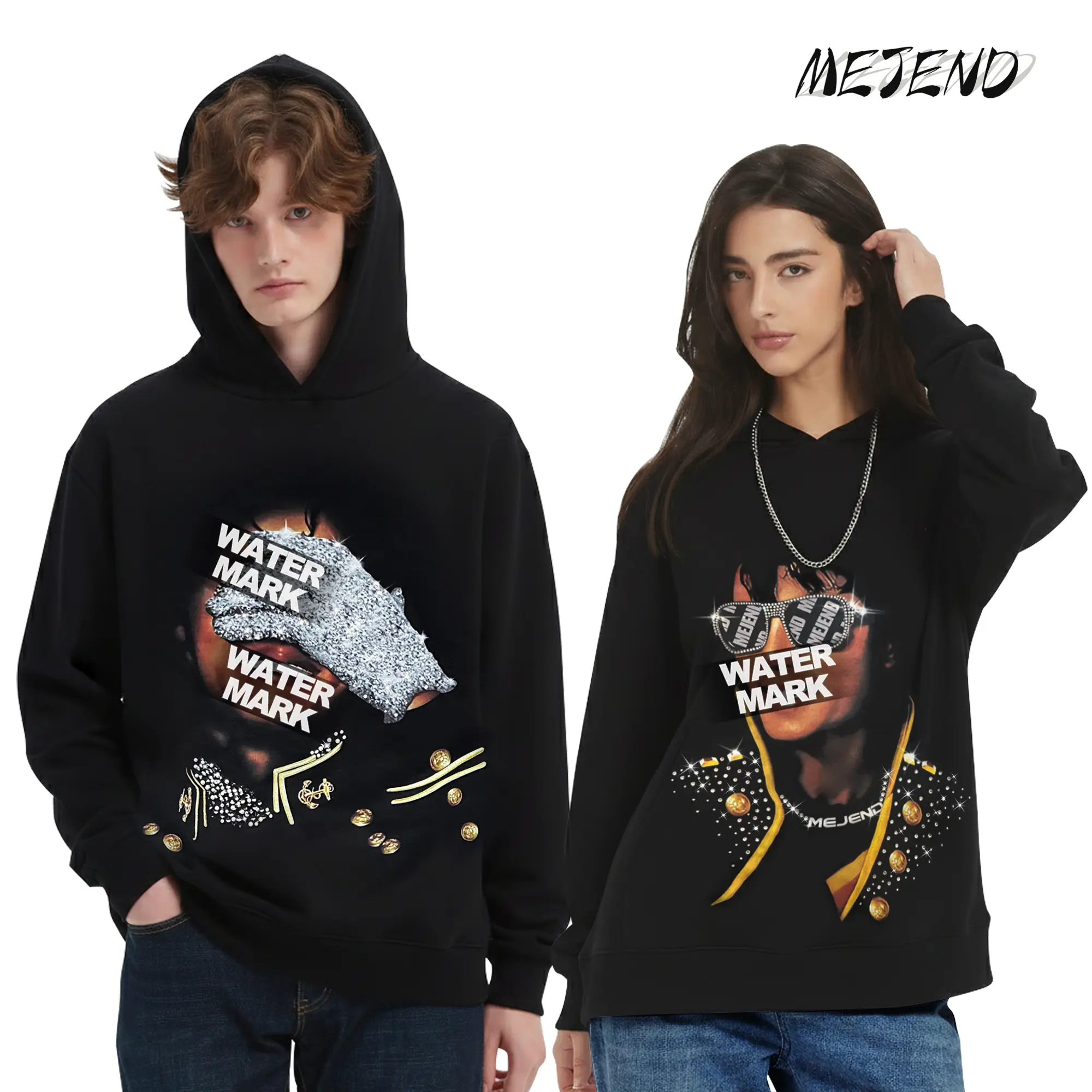 Viral Rhinestone Hoodie, Unisex Oversized Sparkly Graphic Sweatshirt, 100% Cotton Streetwear SpringStatements Pullover Fit vintage clothing hoodies for men Everyday Fabric