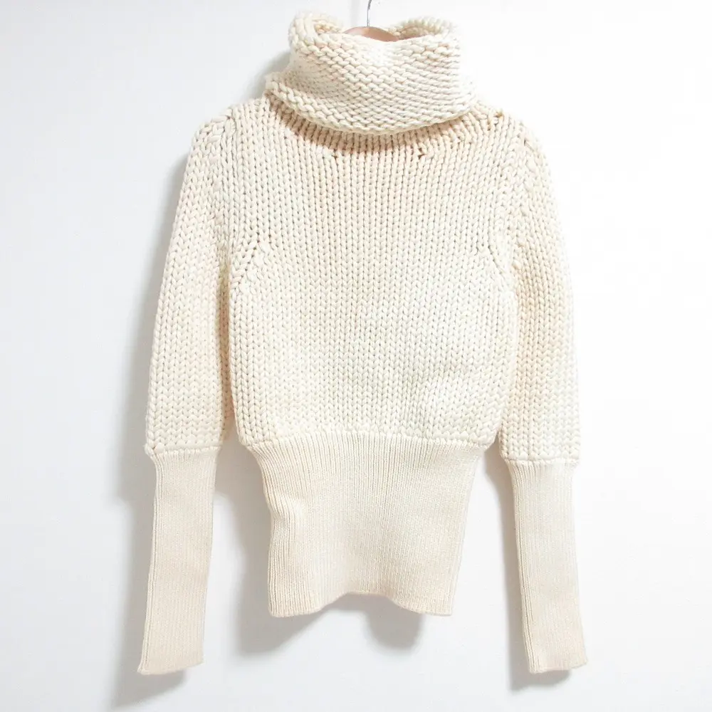 Pre-owned GUCCI Wool Small Leather Goods Low Gauge Turtleneck Sweater