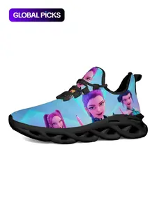 Casual Sports Shoes, Kpop Print Pattern, Eva Sole, Lightweight Breathable Kids Shoes, Textile Upper, Sporty Breathable Shoes, All Seasons