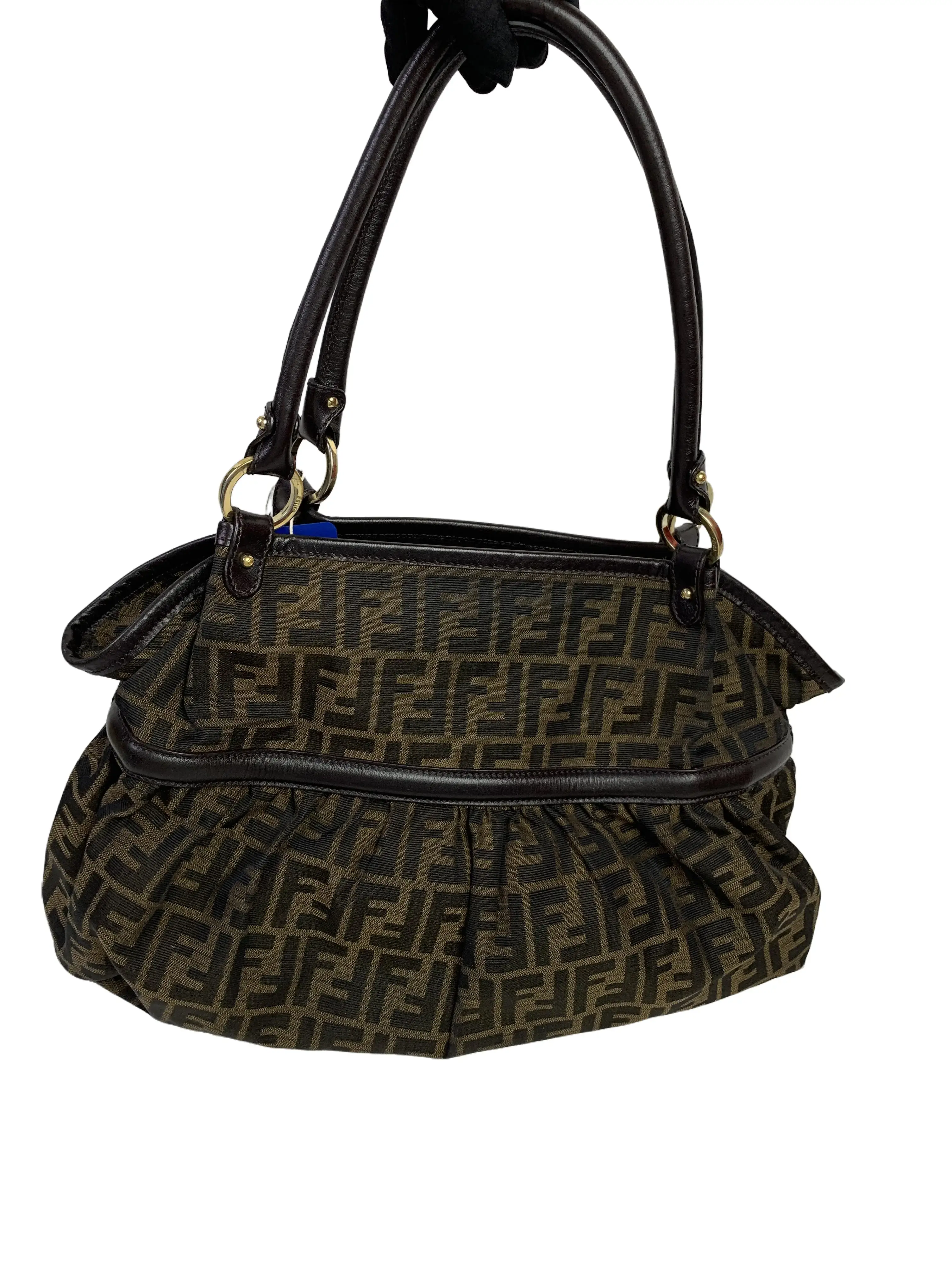 Pre-owned FENDI FF Monogram Gathered Tote Handbag/WJ08109608/9608