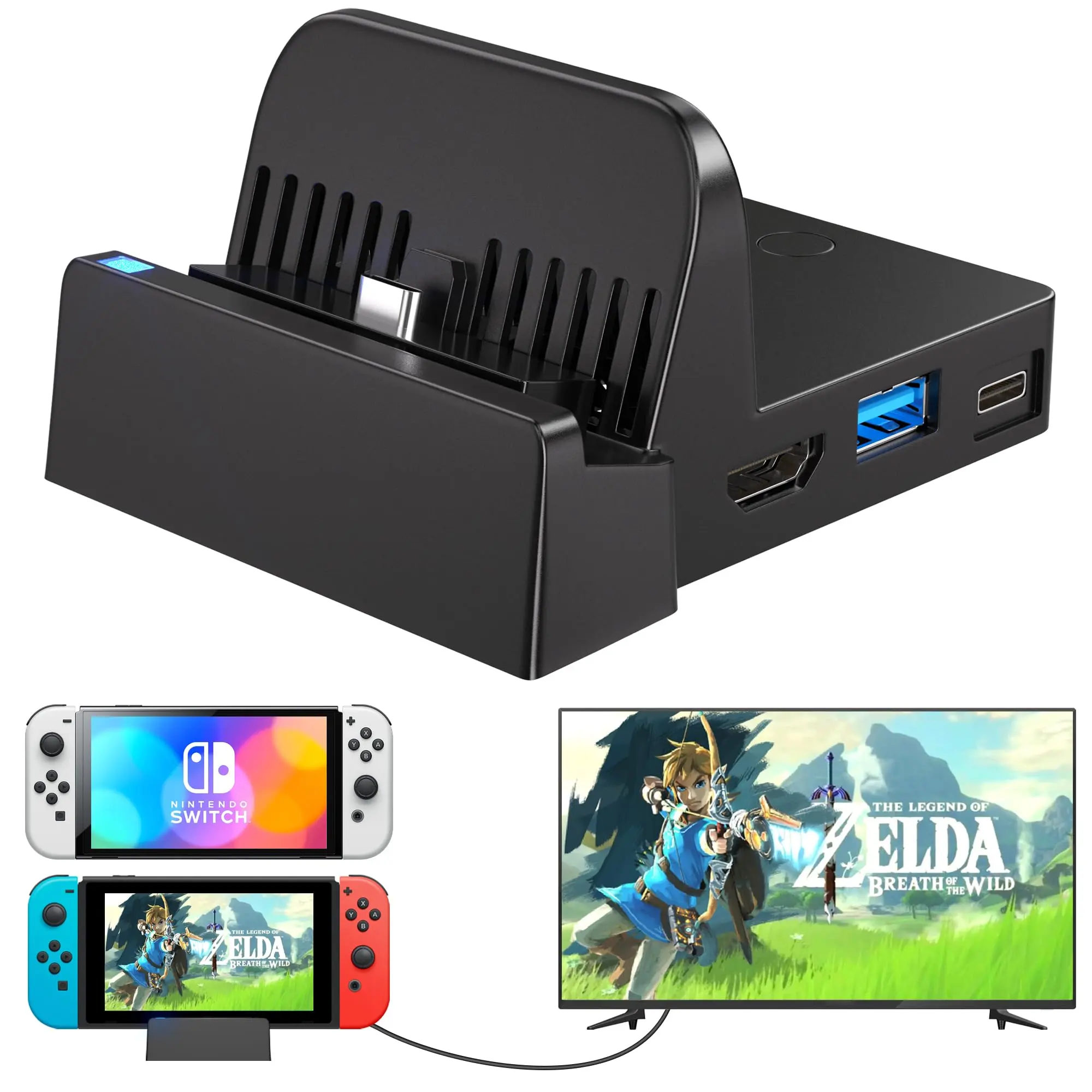 Docking Station For Switch/switch Oled   Charging Tv Dock Portable Adapter With Usb 3.0 Dock(no Cords)