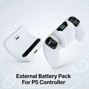 Portable LED Display Rechargeable Back Clip Battery for Ps5 Controller, 1800mah Polymer Battery, 6-8 Hours Game Time, Perfect Ps5 Gift, Console Controller Accessories