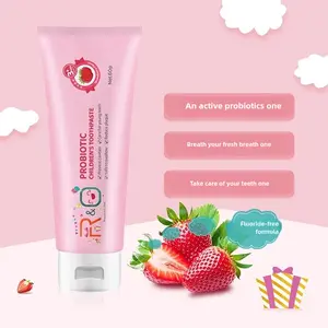 R&O children's strawberry and orange flavored toothpaste. Probiotics balance oral flora and prevent tooth decay. For children aged 3-6-12