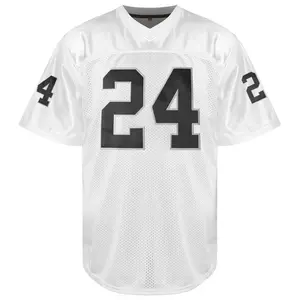 Men's Football Jersey #24 V-neck Short Sleeve Breathable Mesh Fabric Black & White Sports Top for Football Lovers Comfortable & Stylish