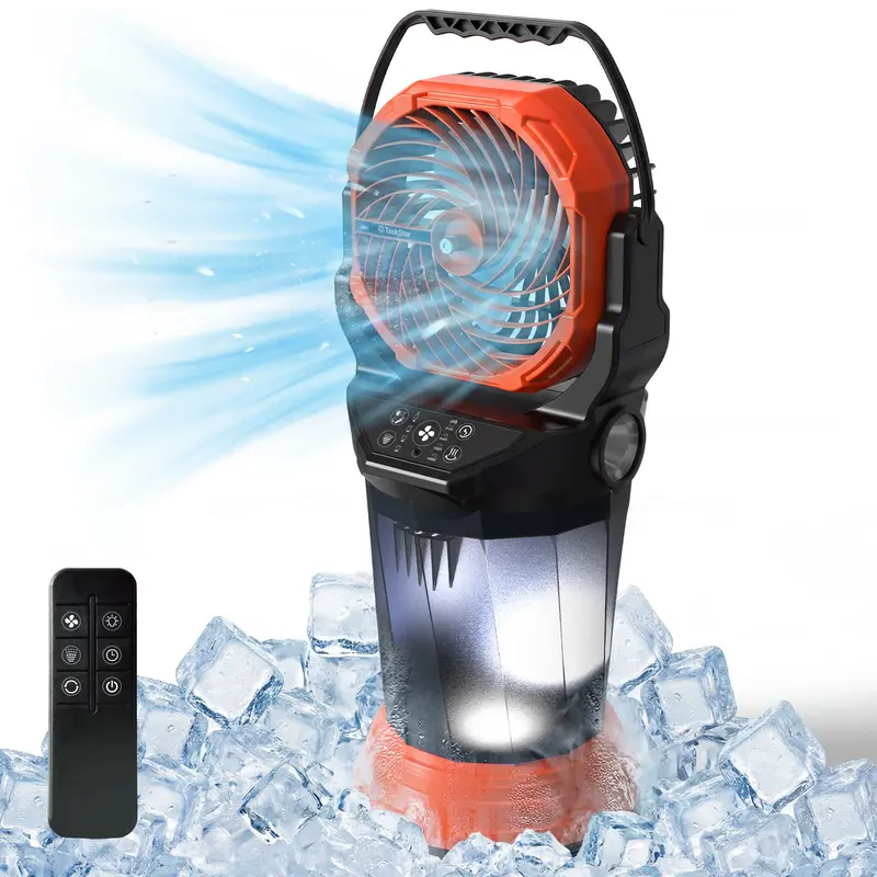 TaskStar Rechargeable Mist Cooling Portable Fan - 2L Water Tank, 4-Speed Control, Spray Modes, RGB Lights, 90° Auto Oscillation, 15.2ft/s Airflow, Adjustable Indoor Outdoor Cooler for Camping, Patio Use