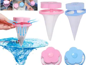 2 Pcs Floating Pet Fur Catcher Laundry Lint Pet Hair Remover for Washing Machine