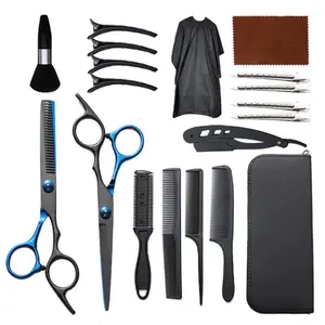 19 PCS Professional Hair Scissors Kit, Stainless Steel Precision Shears for Wet & Dry Hair Cutting, Complete Barber Tools Set with Accessories for Home & Salon Use, Men Women Haircut