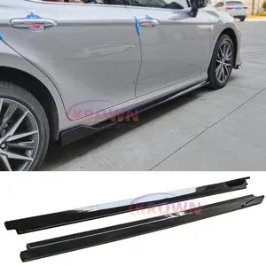 FITS 2025+ TOYOTA CAMRY GLOSSY BLACK TRD STYLE 4PCS ADD-ON SIDE SKIRT EXTENSION