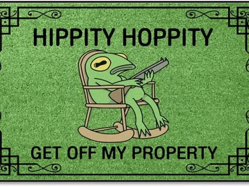 Doormat Hippity Hoppity Get Off My Property Rug for High Traffic Areas