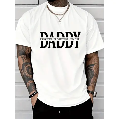 SageSprint PAYEAH Men's Cotton Round Neck T-Shirt - Menswear, Casual, Streetwear Sports Top, Daddy Husband Protector Hero Fathers Day Gift for Him (Single Piece), Tshirt Black Crewneck