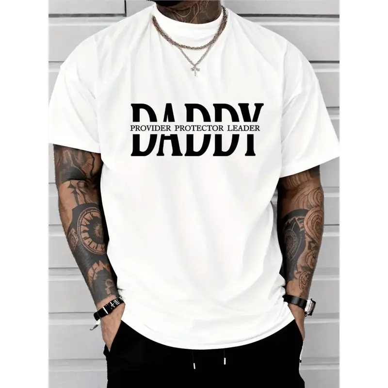 SageSprint PAYEAH Men's Cotton Round Neck T-Shirt - Menswear, Casual, Streetwear Sports Top, Daddy Husband Protector Hero Fathers Day Gift for Him (Single Piece), Tshirt Black Crewneck