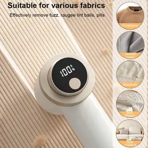 Portable Electric Lint Remover Rechargeable with Digital LED Display Six Blade System for Effortless Fabric Care