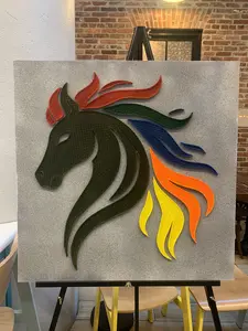 Vibrant 3D Printed Horse Wall Art