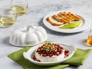 Le Creuset Stoneware Pumpkin Butter Dish, White