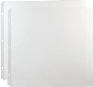 Scrapbook Refill Pages & Clear Plastic Sleeves - Top-Loading Page Protectors - 0.16 mm Thick Plastic Sleeves - Protects Memory Book & Photo Album - 12"x 12", Pack of 50