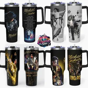 [Collection] Elysian Sip - Michael Movie Series 40oz Tumbler High-Quality Insulated Tumbler V1, Michael Jackson Biopic Film Theme Tumbler With Handle, King of Pop Fan Gift Tumbler, Leakproof Travel Mug.