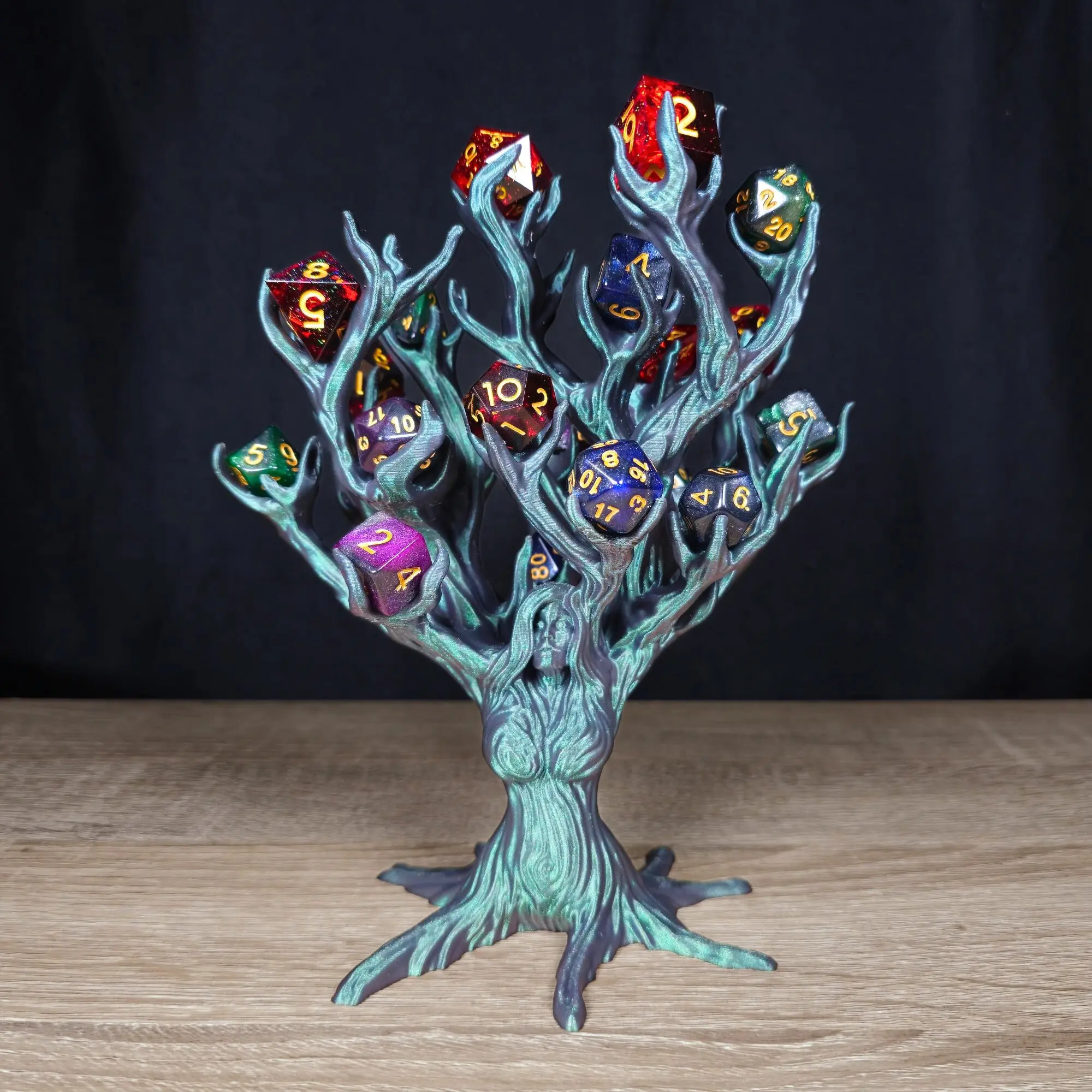Dice Holder Tree Goddess - Dice Tray Decorative Rack Display Organiser for Tabletop RPG & DND, Lightweight & Durable