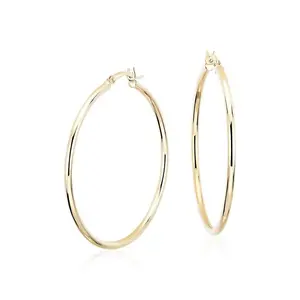 18k layered real gold filled round hoop earrings #12