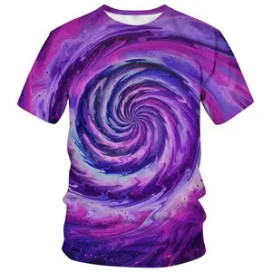 Unisex Psychedelic Purple Spiral Fluid Art T-Shirt – Vibrant Cosmic Vortex Design for Music Festivals, Raves, Casual Parties & Daily Wear