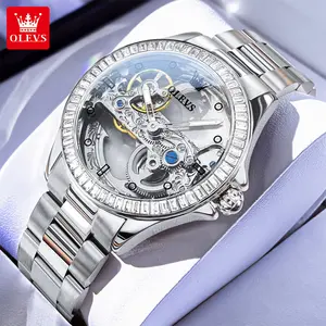 Celebrity endorsement OLEVS brand luxury high-end women's watch new hollow design luminous waterproof automatic mechanical watch 6699