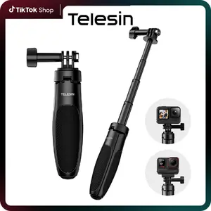 TELESIN Mini Selfie Stick Tripod – Compatible with GoPro Hero 13/12/11/10/9/8, DJI Osmo Action 5 Pro/6/4/3, Pocket 3, Insta360 X5/ACE/ONE X2/GO 2,Akaso, Xtra, PK3, Xtra and More, POV & Vlog Accessories