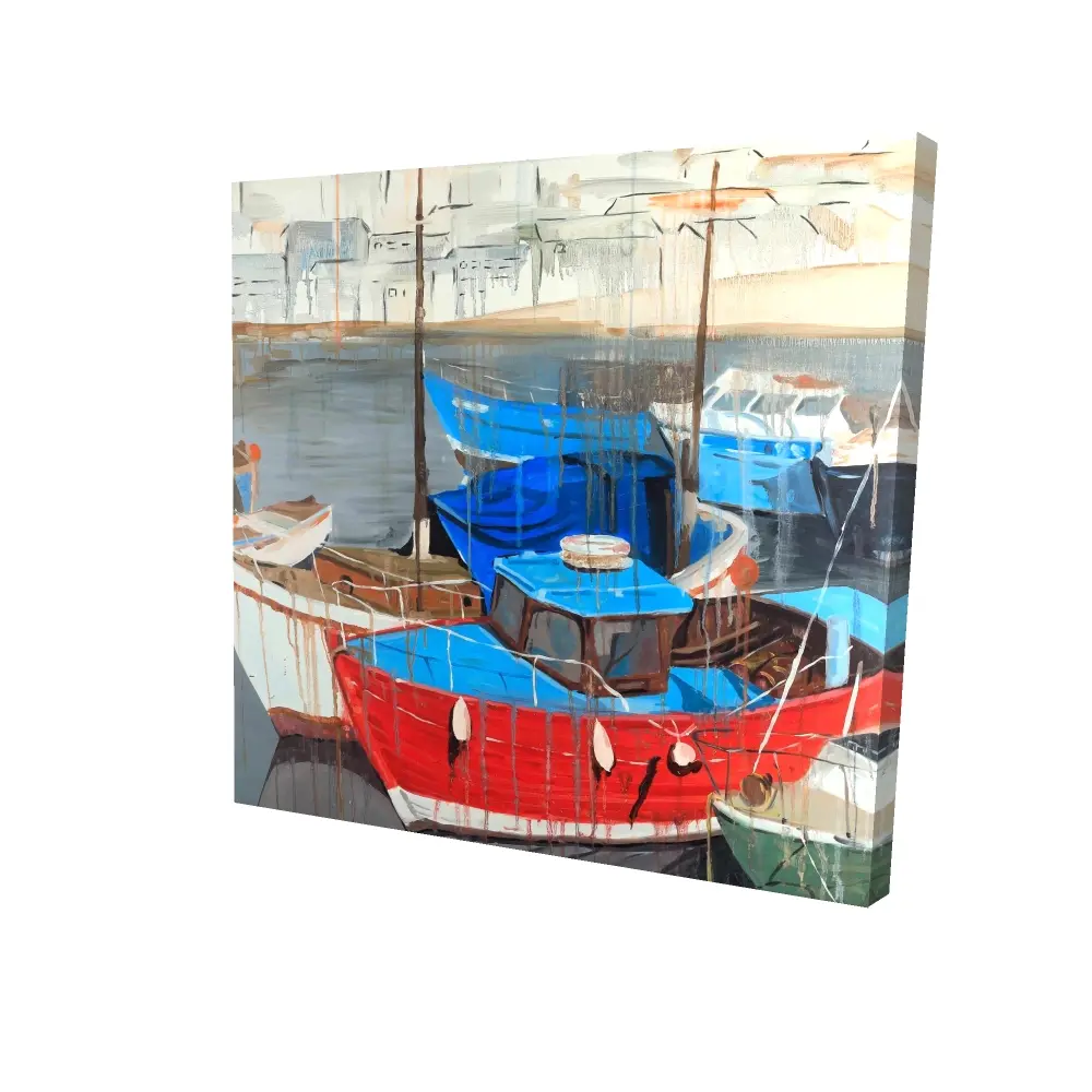 212 MAIN Blue Coastal High-Def Nature Artwork - 24x24 in Rainy Day Dock Landscape Poster, Modern Home Decor Inspo for Living Room, Blank Wall Decor Solutions
