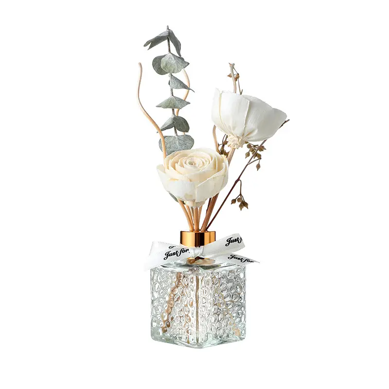 Mvha Meds Gen3th Flower Reed Diffuser Set for Bathroom Air Fresheners, Oil Defusers | Fresh Linen/Ocean/Eucalyptus & Mint Scent Home Fragrance Shelf Decor